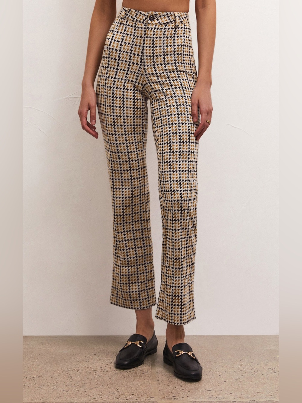 Z Supply Kastor Houndstooth Pant in Spiced Rum